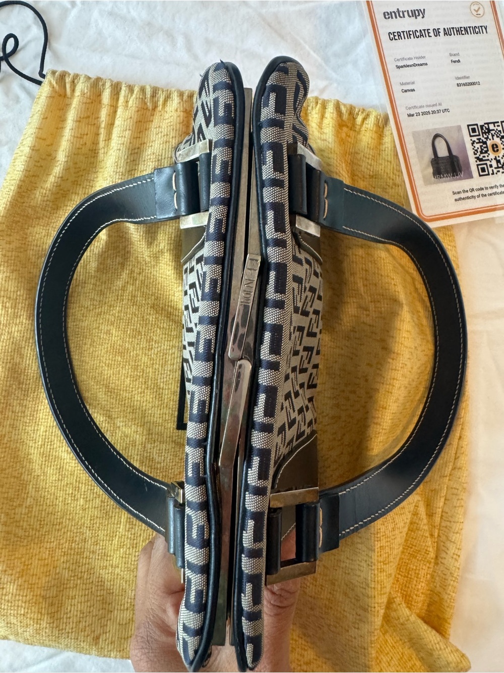 Fendi Black & Gray Zucca Shoulder Bag - Picture 8 of 14